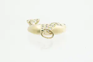 55 - Forse 14 Krt geelgouden Dolfijn hanger - met ca. 40 steentjes Zirkonia kopen? Bied vanaf 270!