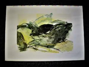 AcheterEugenie Dammer - GROTE (70x100cm) abstracte Zeefdruk "Compositie 1988" potloodgesigneerd? Enchérissez de 39!