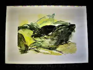 Eugenie Dammer - GROTE (70x100cm) abstracte Zeefdruk "Compositie 1988" potloodgesigneerd verkauft für € 39!