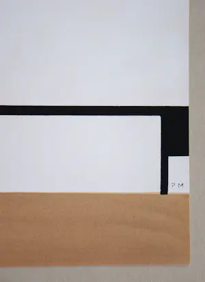 Piet Mondriaan - Compositie - 1957 - Stencil in gouachekleuren - Monogram kopen? Bied vanaf 500!