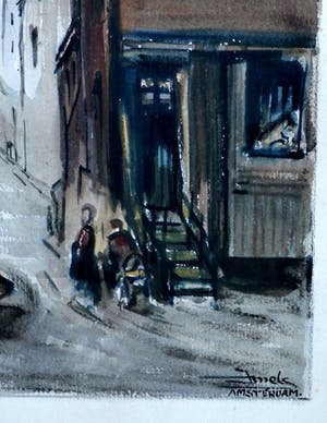 Jacques Mels - Aquarel: Amsterdam kopen? Bied vanaf 45!