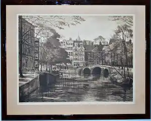 Louis Landre - Herengracht - Amsterdam - fraai ingelijste ets verkauft für € 45!