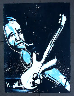 Herman Brood - Unieke proefdruk (zeefdruk): Het bandje (de basgitarist) - oplage 1 kopen? Bied vanaf 495!