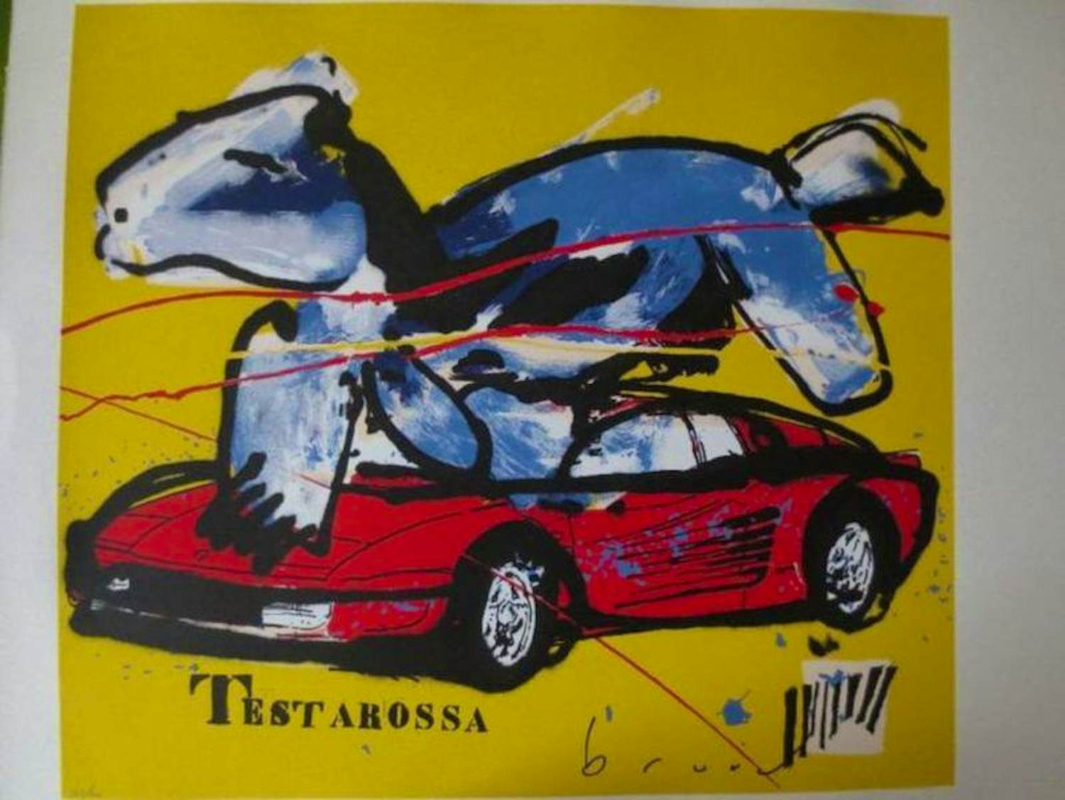 Herman Brood - Kleurenzeefdruk TESTA ROSSA Handgesigneerd kopen? Bied vanaf 429!