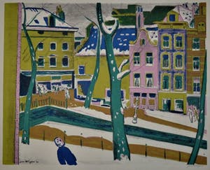 Jan Wiegers - Stadsgezicht Achterburgwal kopen? Bied vanaf 150!