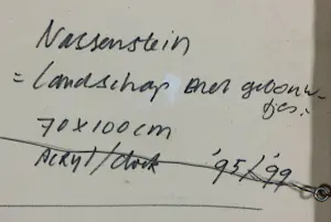 Paul Nassenstein - Acryl op doek, Landschap met gebouwtjes kopen? Bied vanaf 300!