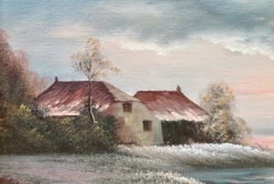 Jan de Kok - Verstild Winters Waterlandschap - in fraaie vergulden lijst(!) kopen? Bied vanaf 10!