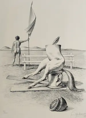 Joop Moesman - gesigneerde litho uit Petit 1 - ingelijst kopen? Bied vanaf 199!