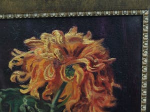 Niet of onleesbaar gesigneerd - Olieverf op doek, Bloemstilleven “Chrysanten” – ingelijst - 1891 kopen? Bied vanaf 1!