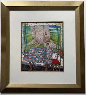 Friedensreich Hundertwasser - offsetprint met prägedruk | 'Island of Lost Desire 755A' | 1975 kopen? Bied vanaf 20!
