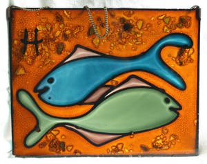 Niet of onleesbaar gesigneerd - Raamhanger , Vissen – oud kopen? Bied vanaf 1!