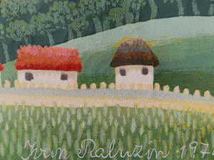 Ivan Rabuzin - Kroatië - naïeve kunst - OLIEVERF - idyllisch landschap - 1974 - TOP!! kopen? Bied vanaf 1800!