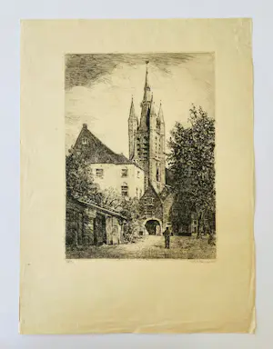 Buy Berend Adrianus Bongers - Oude Kerk van Delft? Bid from 55!