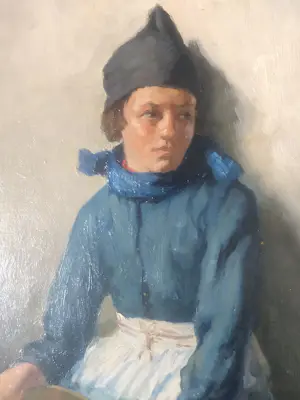 Buy Adri Bleys - Gehurkte Volendamse vrouw met een koperen pan? Bid from 650!