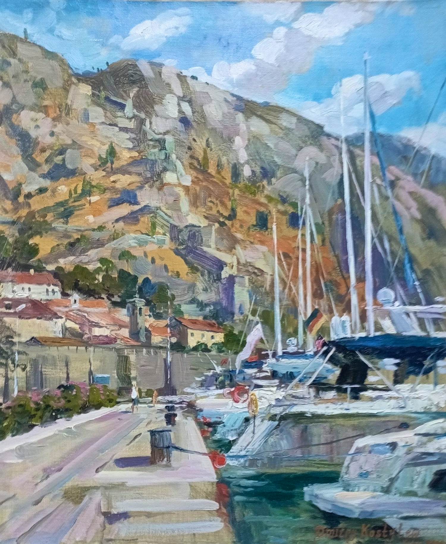 Dmitri Kostylov - Jachten in de baai van Kotor. Montenegro kopen? Bied vanaf 400!