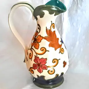 Plateelbakkerij Zuid-Holland - Keramikkrug Keramikvase Art Deco Modell 4812 Dekor "Godelin" 50er Jahre kaufen? Bieten Sie von 60!