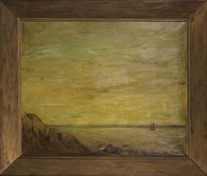 Ben Meddens - Olieverf op doek, Zeegezicht met schepen - Ingelijst kopen? Bied vanaf 1!