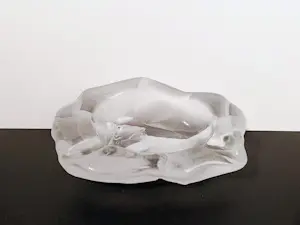 Val-Saint-Lambert - Brutalistisch sieradenschaaltje van mat kristal. kopen? Bied vanaf 64!