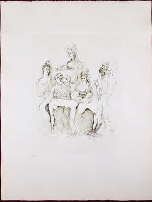 Leonor Fini - Croquis: Diner verkocht voor € 50!