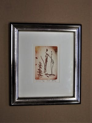 Niet of onleesbaar gesigneerd - gesigneerde, handgekleurde, kleine oplage Ets "Hallo" fraai ingelijst. kopen? Bied vanaf 1!