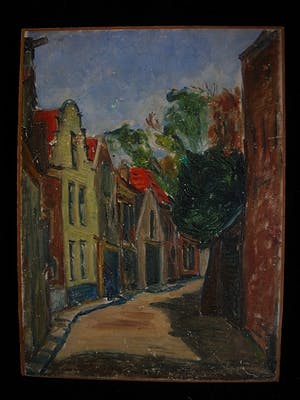 AcheterHildegard Helene Anna Andereija - Oud impressionistisch Olieverf 1931 - Stadsgezicht Middelburg Zeeland? Enchérissez de 1!