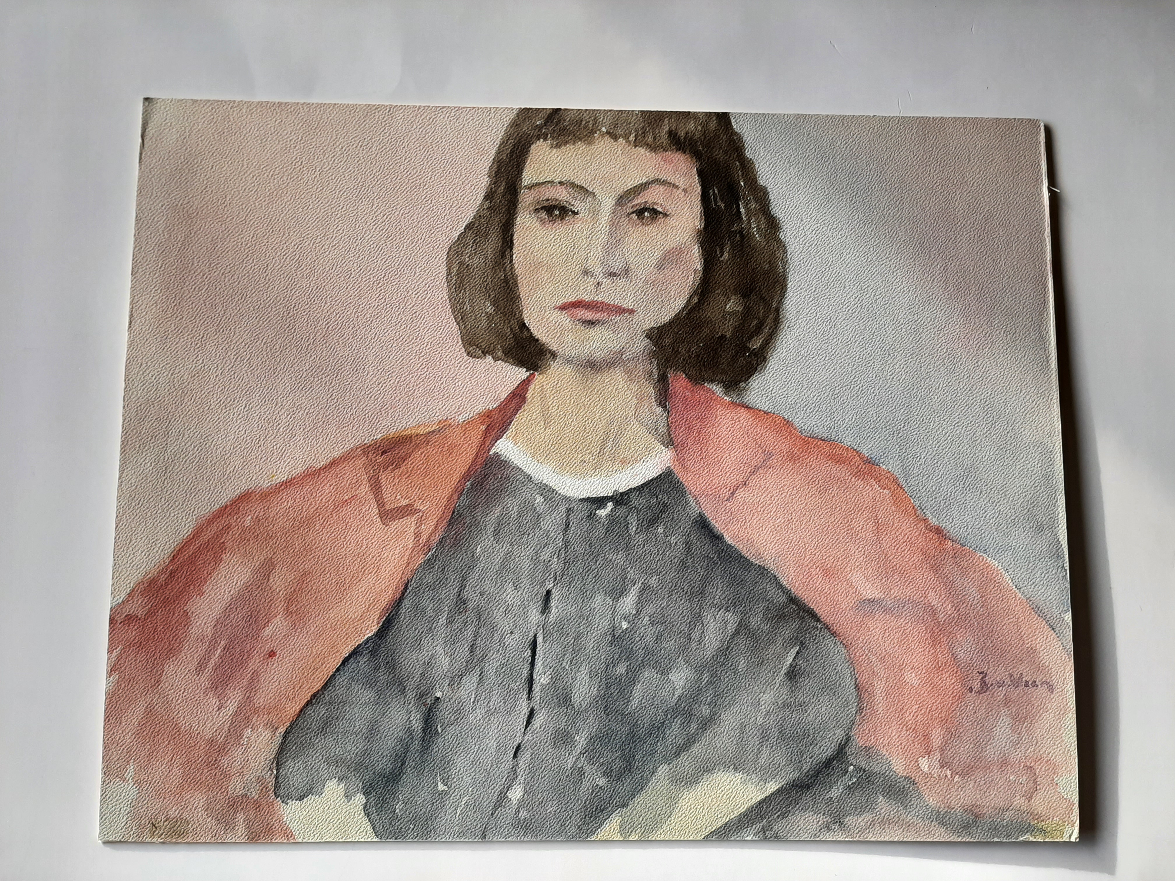 Buy Jaap van Veen - Aquarel, Portret van een vrouw? Bid from 30!