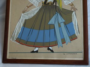 Zofia Stryjeńska - Gemende techniek , "Slask" , Silezië – gesigneerd & ingelijst – 1939 kopen? Bied vanaf 45!
