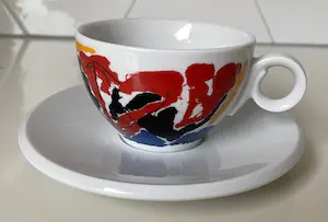 Jan Cremer - Vier porseleinen kop- en schotels voor Perla kopen? Bied vanaf 1!