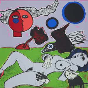 Corneille - Zeefdruk, Femme diurne (Groot!) verkocht voor € 10!