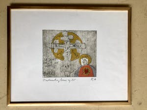 Anton Heyboer - Kruisiging - Ets E.A., Ingelijst kopen? Bied vanaf 240!