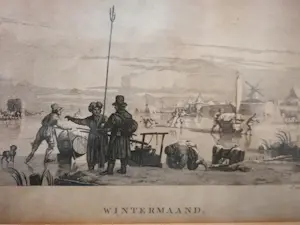 Jacob Cats - Wintermaand. IJstafereel. kopen? Bied vanaf 20!