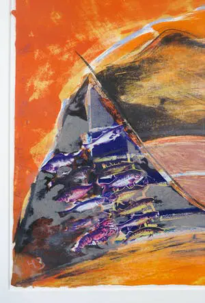 Stanislaw Lewkowicz - Litho op papier, Langs de evenaar - Ingelijst kopen? Bied vanaf 150!