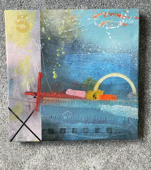 Theo Koster - Zeefdruk en collage op doek - Zonder titel (met ophangsysteem) kopen? Bied vanaf 40!