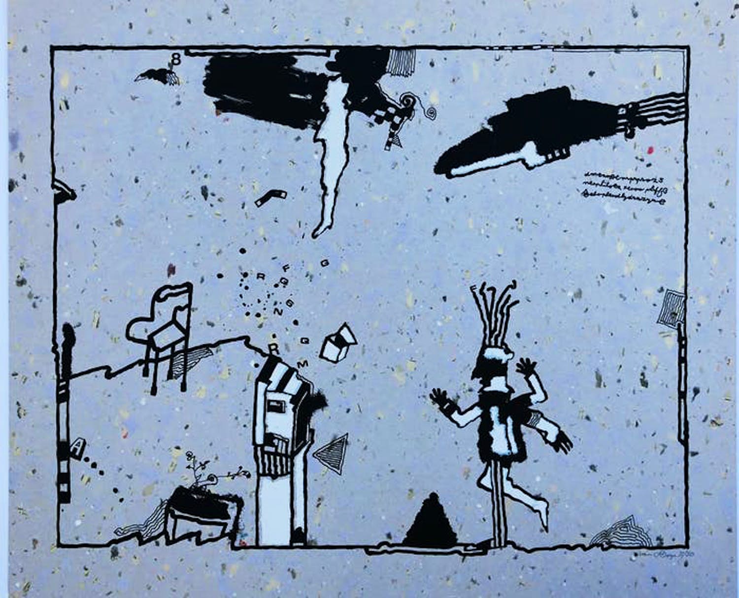 Huibert van Dorp - zeefdruk op gerecycleerd papier verkocht voor € 35!