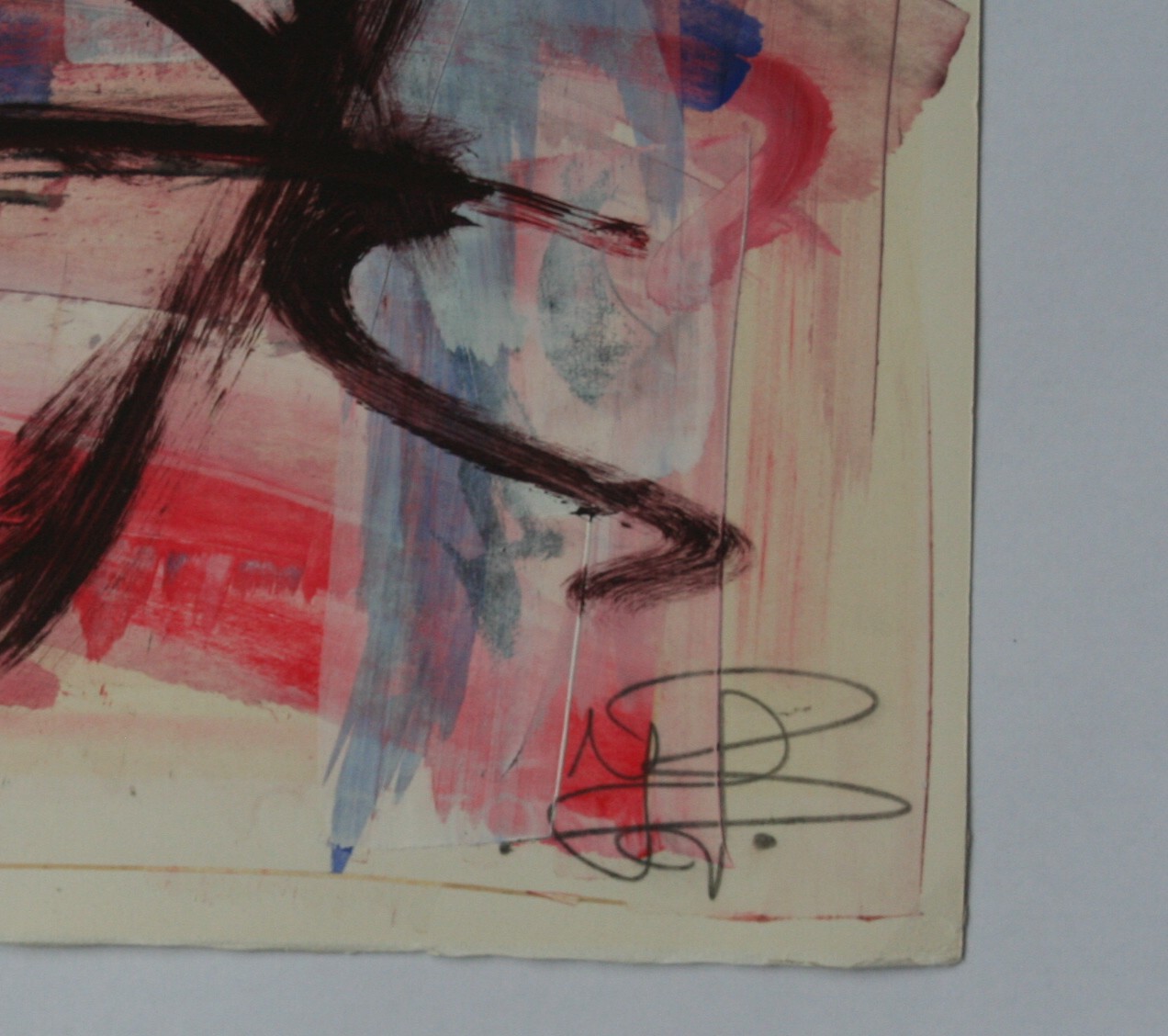 Niet of onleesbaar gesigneerd - abstract schilderij op karton - gesigneerd met monogram kopen? Bied vanaf 1!