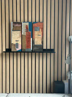 Ageeth Leemkuil - 3-luik compositie 158-159-160 – gemengde techniek – galerie werk – 45x45 cm kopen? Bied vanaf 45!