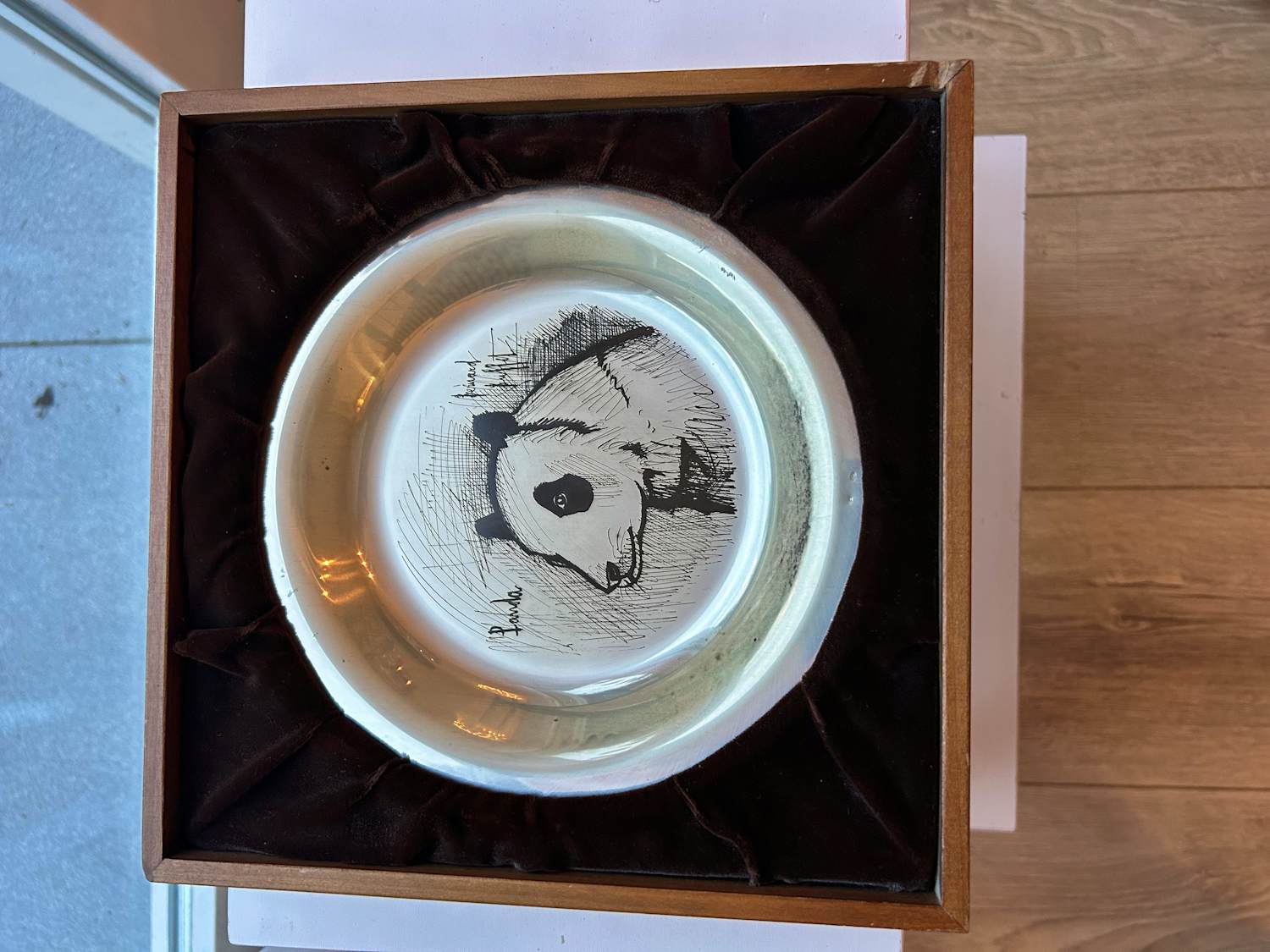 Bernard Buffet - Panda zilveren bord kopen? Bied vanaf 50!