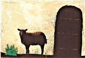 Simon Koene - Grieks schaap met groene distel verkocht voor € 35!