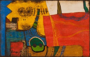 Jaap Jungcurt - HR -1961 - acrylverf en zand op papier - BKR Amsterdam kopen? Bied vanaf 20!