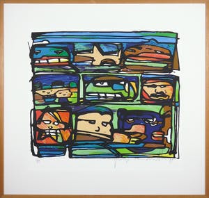 George Heidweiller - Zeefdruk, Zonder titel - Ingelijst (Groot) kopen? Bied vanaf 50!