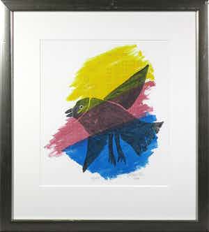 Corneille - Zeefdruk, Zonder titel - Ingelijst verkocht voor € 1!