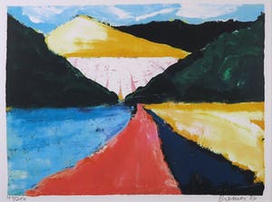 Jan Cremer - Zeefdruk, Berglandschap- Ingelijst kopen? Bied vanaf 150!