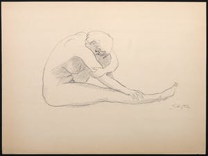 Jan Sluijters (jr.) - Potloodtekening, Hangend naakt kopen? Bied vanaf 1!