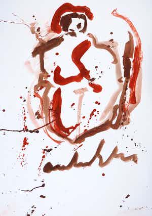 Anton Heyboer - Gouache, Z.T. Oermoeder verkocht voor € 100!