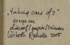 Liesbeth Rahder - Gemengde techniek op doek: "Taking care of 2" - 2005 kopen? Bied vanaf 325!
