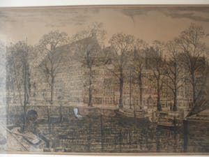 Eugene Rensburg - Ets, Stadsgezicht van Rotterdam kopen? Bied vanaf 35!