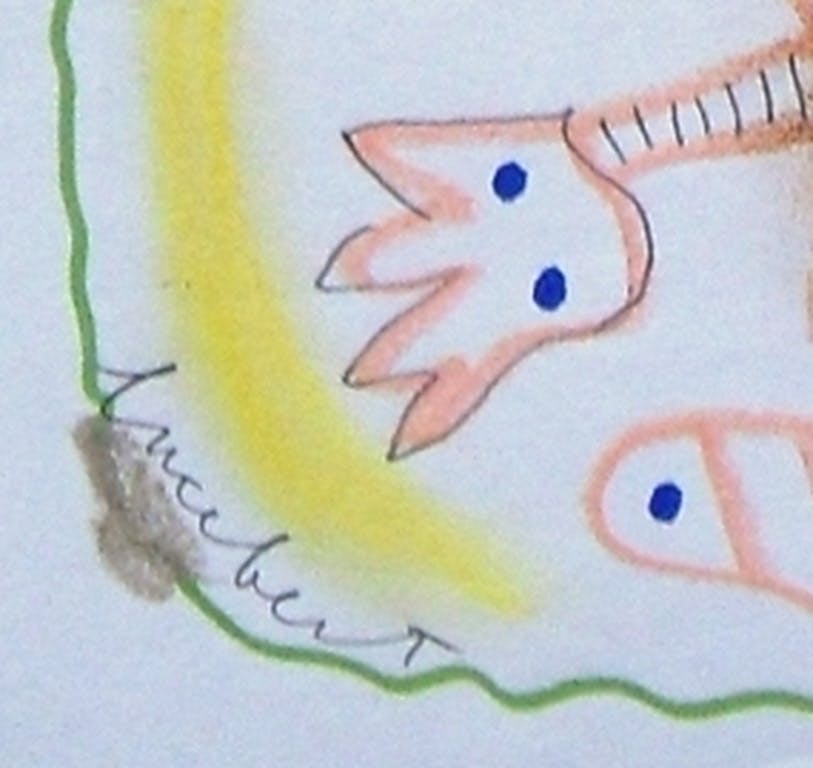 Lucebert - Lucebert: zonder titel , gemengde techniek op papier (met COA) kopen? Bied vanaf 599!