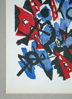 Ernst Wilhelm Nay - Abstracte compositie - 1953 - Houtsnede, gesigneerd en gedateerd kopen? Bied vanaf 250!