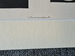 Theo Beerendonk - Monochrome jaren 60 reliëfdruk -geometrische compositie- UNICA exemplaar kopen? Bied vanaf 68!