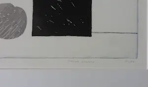 Harrie Gerritz - STILLEVEN MET ZWART VIERKANT / KLEURETS / 56x64cm / KADER / SIG kopen? Bied vanaf 25!